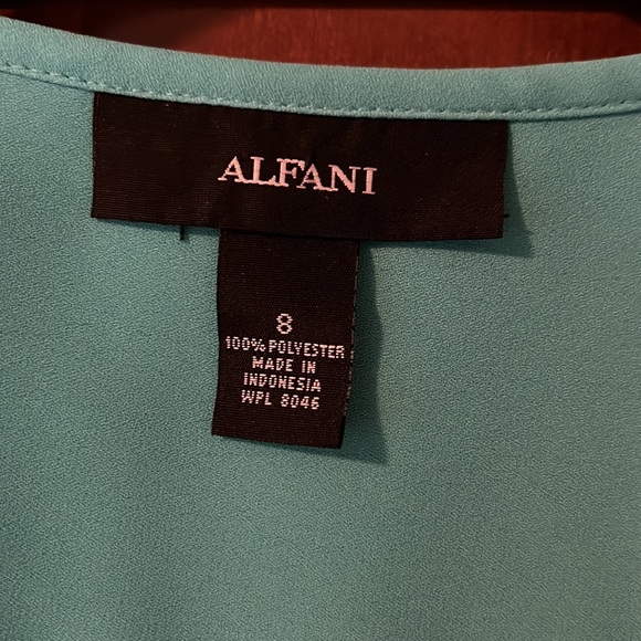 Turquoise cream and tan blouse - Picture 3 of 5